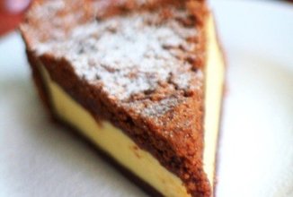 Ванильный творожник на шоколадном тесте