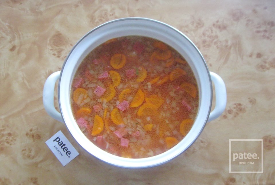 Суп с рисом и колбасными изделиями - Шаг 10