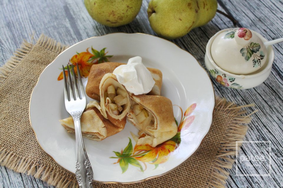 Блины, фаршированные карамелизованной грушей - Шаг 18