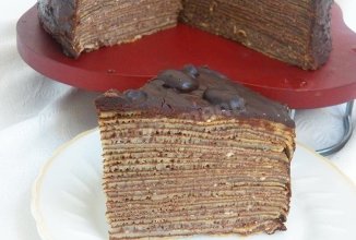 ШОКОЛАДНЫЙ БЛИННЫЙ ТОРТ С ТВОРОЖНЫМ КРЕМОМ