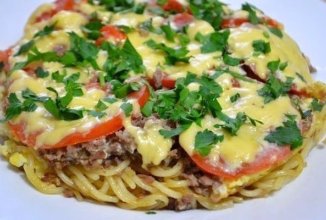 Макароны, запеченные с помидорами