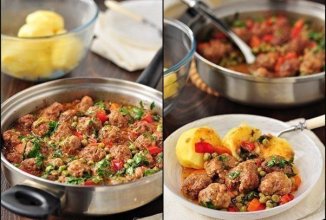 Фрикадельки с овощным рагу