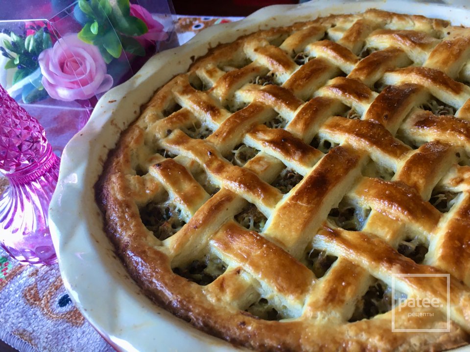 Пирог с варёным сердцем и капустой. - Шаг 13