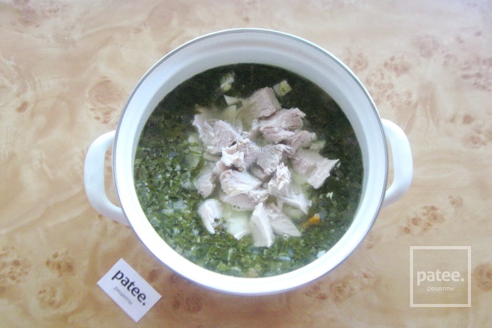 Щавелевый суп со свининой и яйцами - Шаг 12