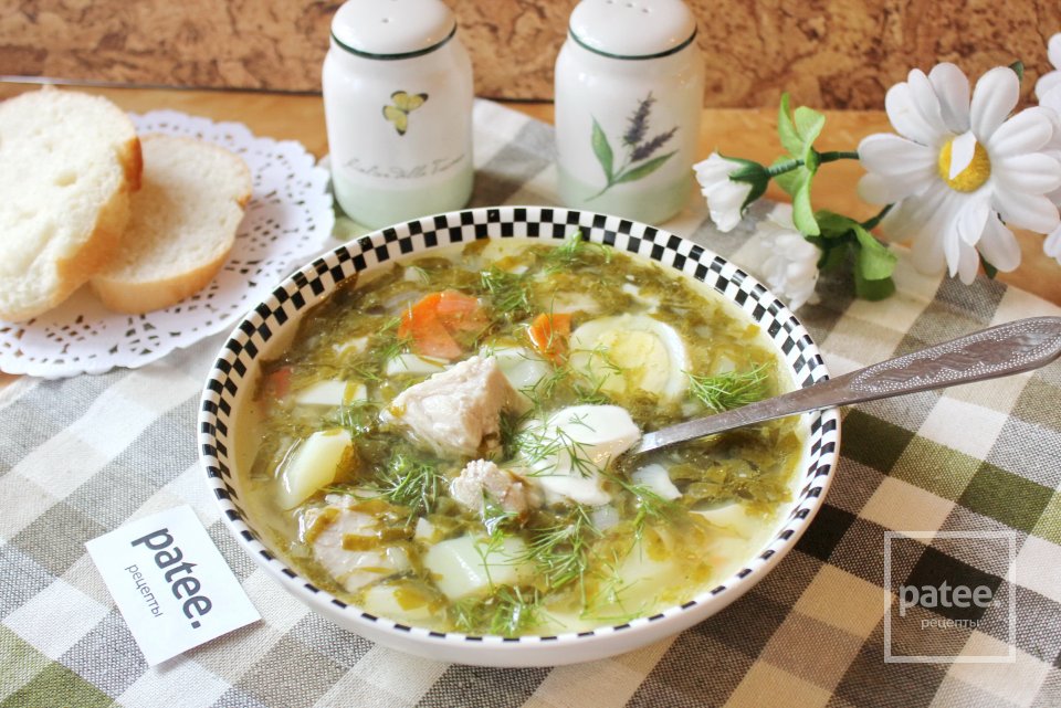 Щавелевый суп со свининой и яйцами - Шаг 14