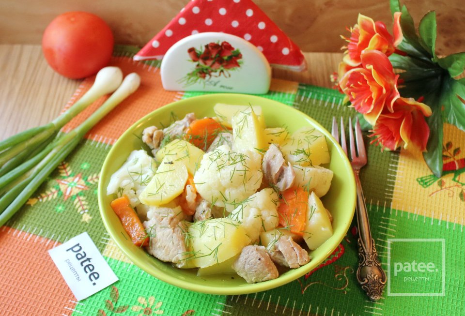 Жаркое из свинины с цветной капустой и картофелем - Шаг 13