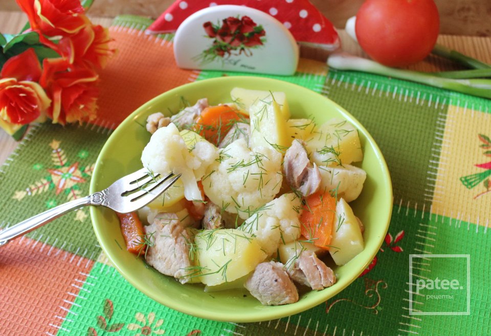 Жаркое из свинины с цветной капустой и картофелем - Шаг 14