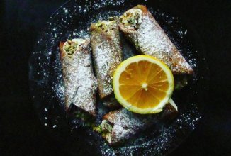 Канноли с лимонно-фисташковым кремом