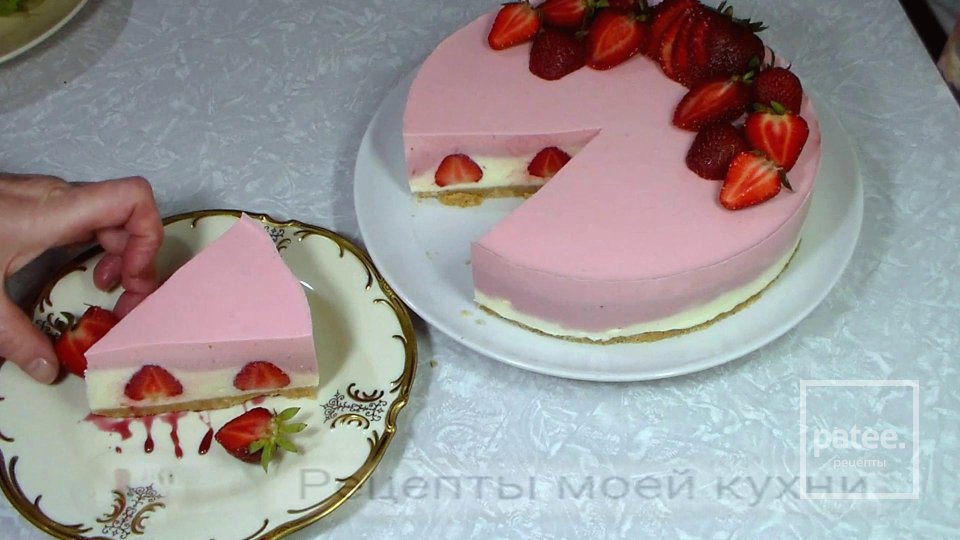 Чизкейк с клубникой без выпечки - Шаг 14