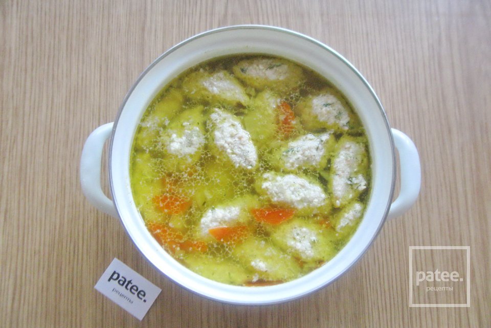 Суп с куриными кнелями и желтой чечевицей - Шаг 10