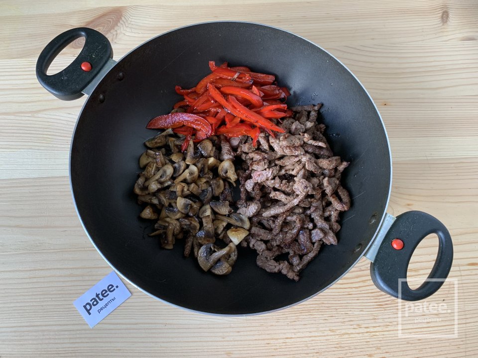 Стир-фрай с говядиной, фасолью и овощами - Шаг 7