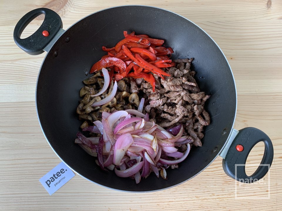 Стир-фрай с говядиной, фасолью и овощами - Шаг 8