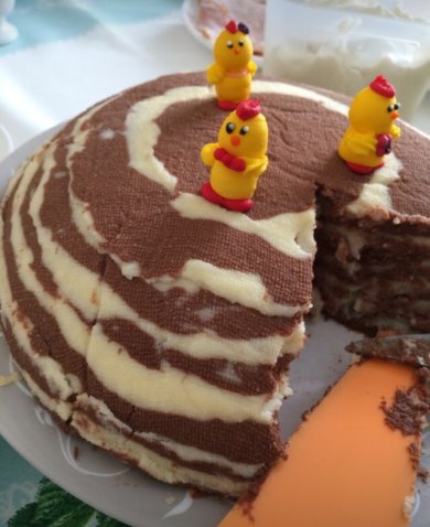 Паска полосатая с шоколадом - Шаг 10