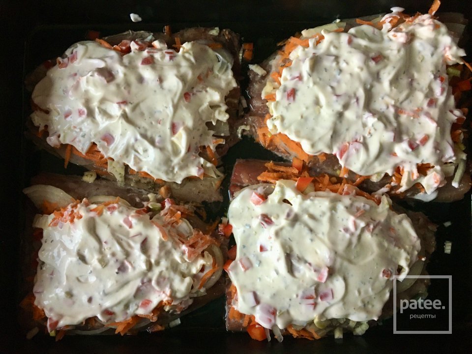 Филе скумбрии под «овощной шубой» - Шаг 7