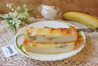 Творожная запеканка с бананом