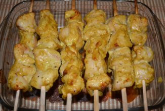 Шашлык из курицы в духовке