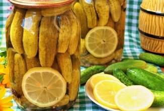 Консервированные огурцы с лимоном