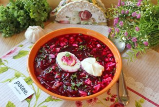 Холодный свекольник с ветчиной