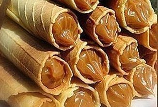 Вафельные трубочки со сгущёнкой