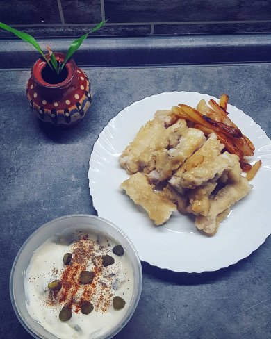 Фиш энд чипс с домашним соусом тар-тар