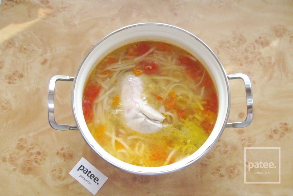 Суп с лапшой и помидорами - Шаг 9
