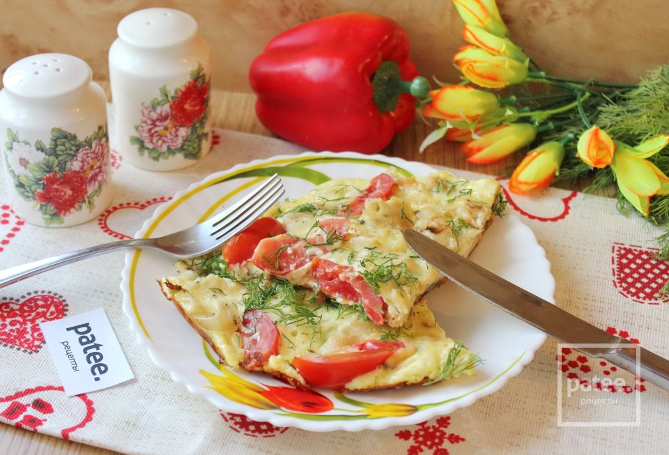 Омлет с  лавашом и помидорами - Шаг 13