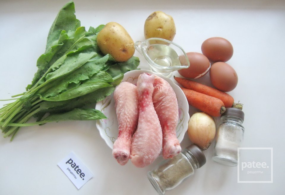 Суп из щавеля с курицей и пшеном - Шаг 1