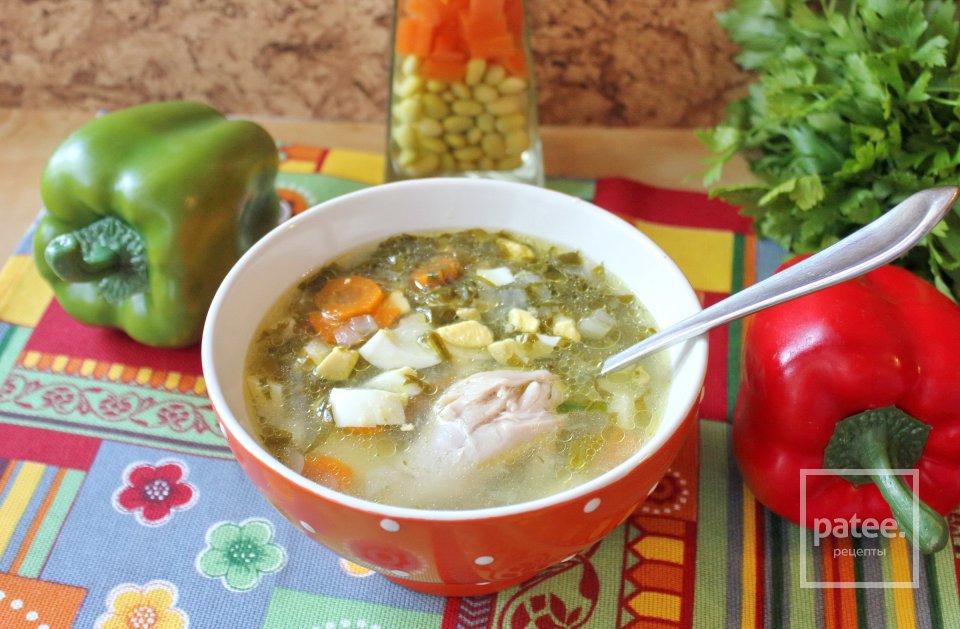 Суп из щавеля с курицей и пшеном - Шаг 14