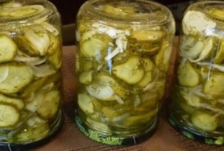 Огурцы с укропом на зиму.