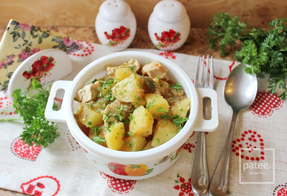 Куриное филе с баклажаном и картофелем - Шаг 12