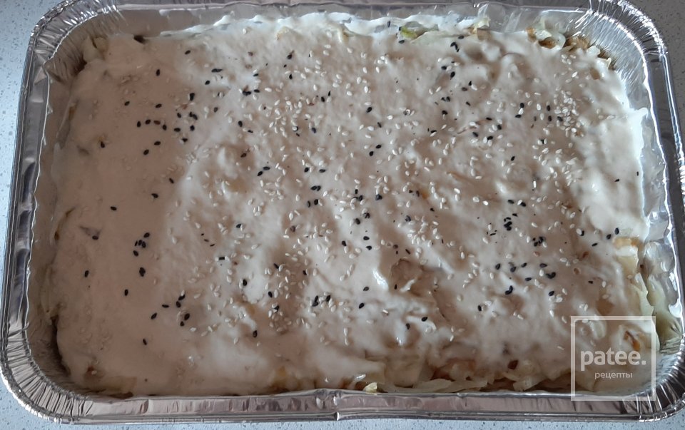 Пирог заливной с капустой - Шаг 4