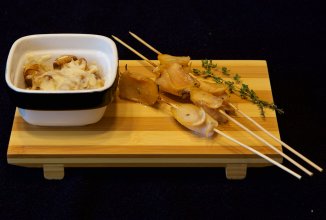 Трубач на гриле с грибами