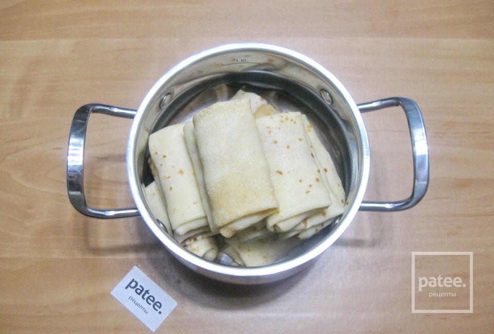 Блинчики с сыром, курицей и яйцом - Шаг 15