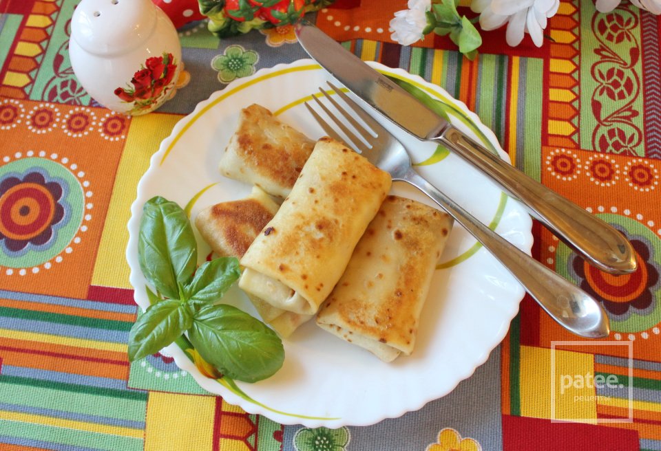 Блинчики с сыром, курицей и яйцом - Шаг 17