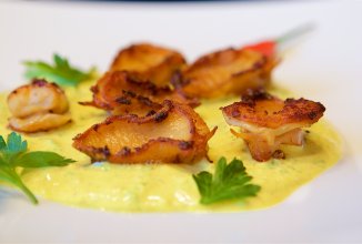 ТРУБАЧ ЖАРЕНЫЙ С ПИКАНТНЫМ ЙОГУРТОМ