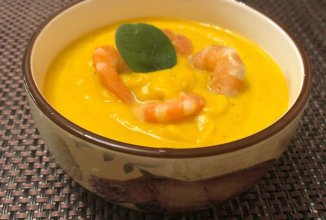 Тыквенный супчик с креветками