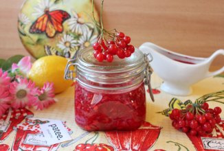 Калина с лимоном и сахаром на зиму