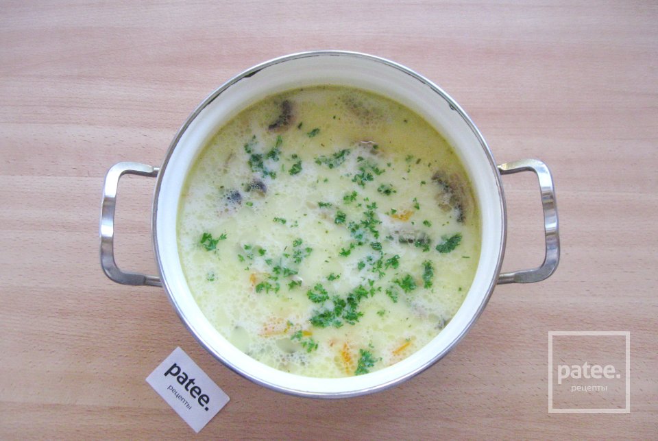 Грибной суп с рисом и сливками - Шаг 9