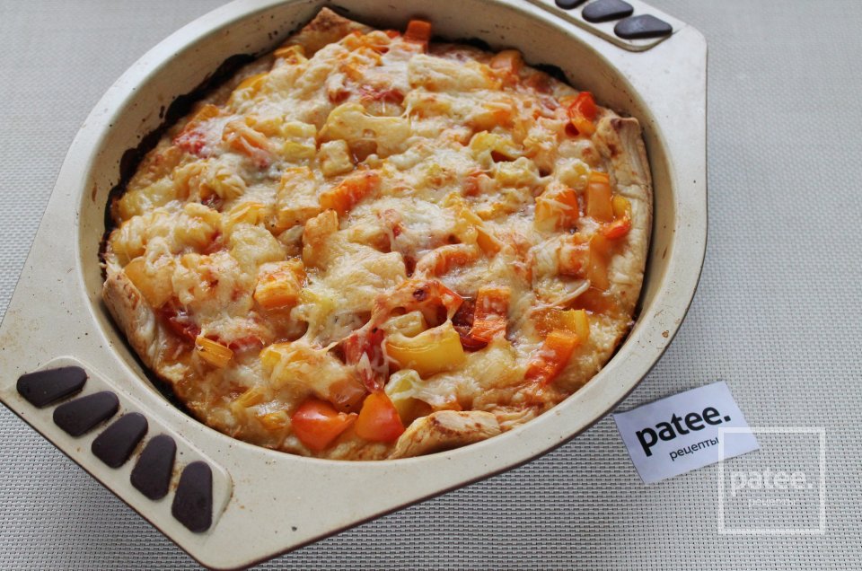 Пицца со сладким перцем на слоёном тесте - Шаг 15