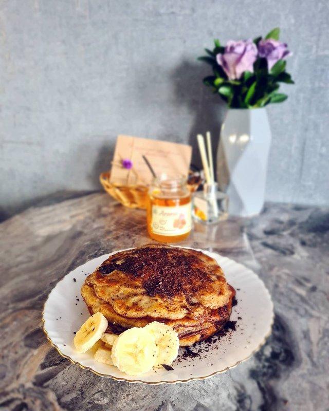 Банановые панкейки с шоколадом