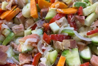 Овощное рагу с рыбой