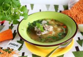 Суп с бараниной и красной чечевицей