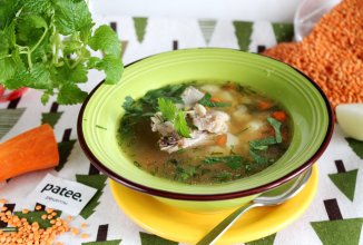 Суп с бараниной и красной чечевицей