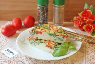 Омлет со шпинатом и помидорами в духовке