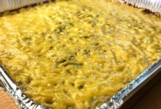 Запеканка из кабачков и фарша под сырной корочкой