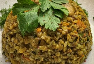 Гречка с грибами и сыром в одной сковороде