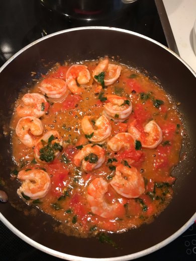 Паста с королевскими креветками🦐🦐🦐 и томатами - Шаг 3