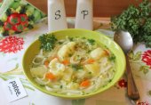 Овощной суп с цветной капустой и лапшой