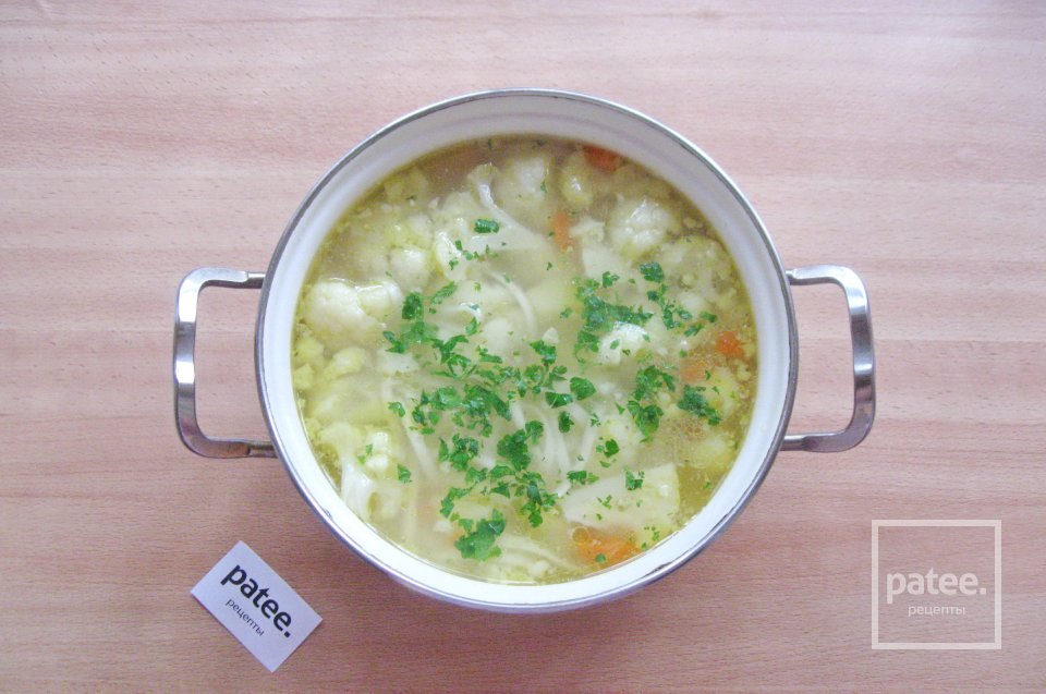Овощной суп с цветной капустой и лапшой - Шаг 11