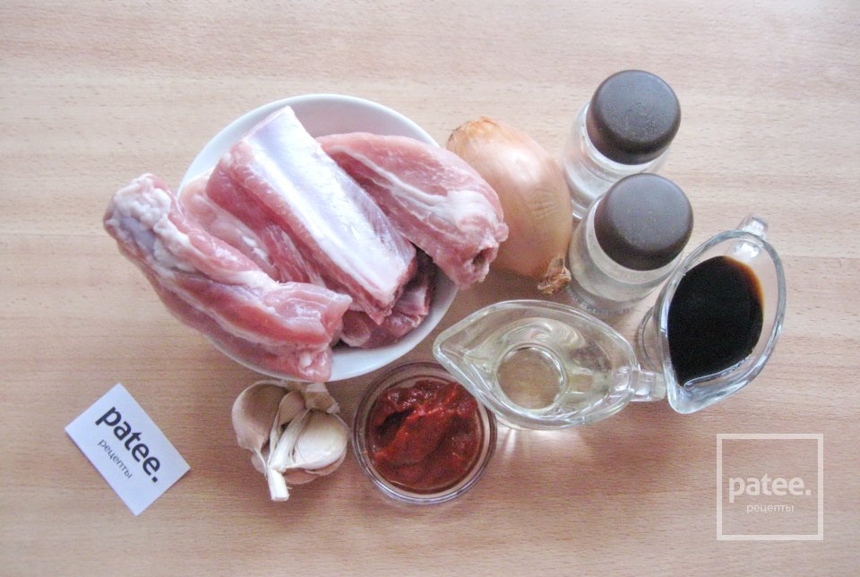 Свиные ребрышки в красном соусе - Шаг 1